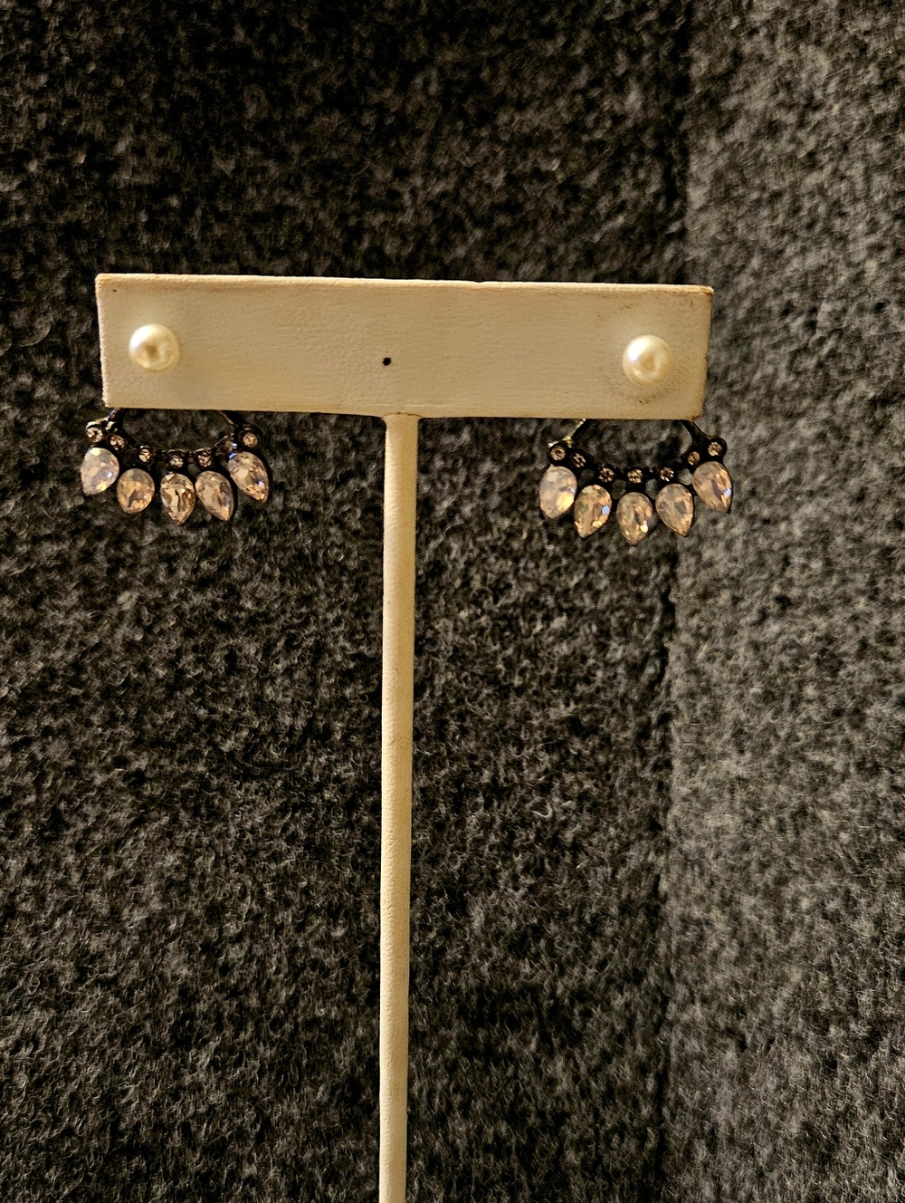 Express pearl and pink crystal Ear Jacket earrings